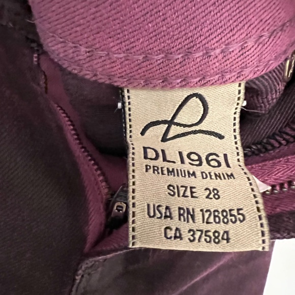 DL1961 Emma burgundy ombré waxed skinny jeans - Picture 8 of 8